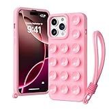 Klearlook for iPhone 16 Pro - 3-in-1 Suction Cup Phone Case, [Anti-Scratch & Drop Protection] Built-in Strong Grip Suction Phone Mount, Hands-Free Videos & Selfies for TikTok Influencers - Pink