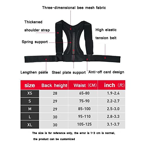 Kjhd Invisible Back Posture Corrector Back Band Brace Extended Support Belt Adjustable Back Spine Lumbar (Color : Black, Size : M Code) #TOP7