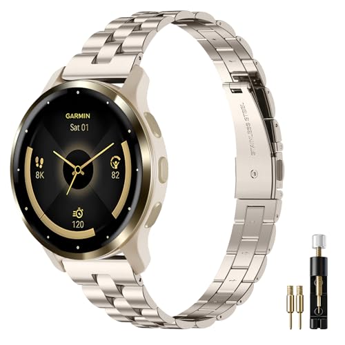 Bracelet acier fin pour Garmin Venu 4 anti irritation et élégant pour soirées