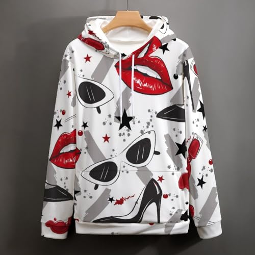 Sweat à capuche Lips High Heels UMENG pull confortable pour vos sorties - 4