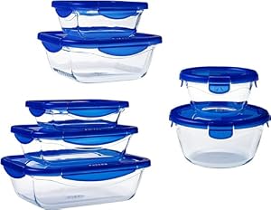 Boîtes De Conservation En Verre Pyrex Cook & Go - Lot De 7 Avec Couvercles Hermétiques