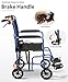 OS MOTOR Lightweight Foldable Transport Wheelchair with Handbrakes, 16