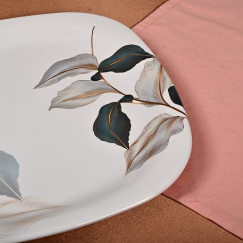 Image of Golden Fish 16 Pcs Multi-Course Dinner Set for 4 | 4 Full Plates, 4 Quarter Plates, 4 Veg Bowls, 2 Donga & 2 Serving Spoons | Organized Meal Serving Combo for Home Dining & Entertaining 12