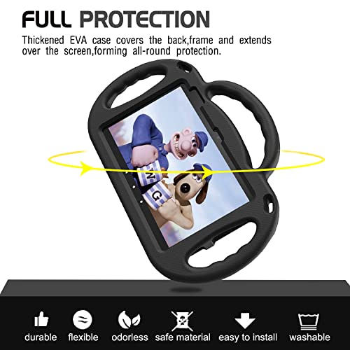 Avawo Kids Case For 7 Inch Tablet ( Just Fit 2022 Release, 12Th Generation ), 7 Inch Kids Case With Shoulder Strap, Lightweight Shockproof Handle Kids Case For 7 Inch 2022 Tablet, Black #TOP6