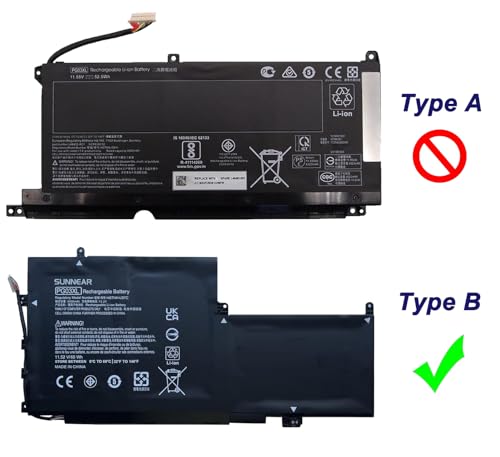 Image of PG03XL 831758-005 Laptop Battery Replacement for HP Spectre X360 15 AP011DX 15-AP000 AP000NA AP000NF AP000NX Series Notebook 831532-421 HSTNN-LB7C 11.52V 65Wh 5430mAh (Tpye B)