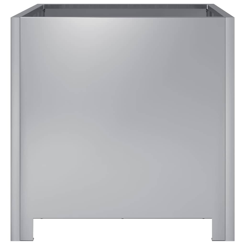 Macetero de acero galvanizado, 40 x 40 x 40 cm, estable para plantas, flores, verduras, hierbas, maceteros profundos, decoración, balcón, terraza, duradero, resistente al óxido