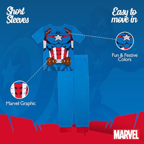Image of Marvel Boys' 2-piece Snug-fit Cotton Matching Holiday Pajama Set, Soft & Cute for Kids