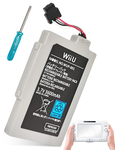 for Wii U Gamepad Battery Replacement - Compatible with Nintendo Wiiu Game Pad WUP-012 WUP-010 Gameplay Controller Battery Pack 3600mah