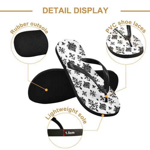 Flip Flop Sandals Gothic Pattern Print for Women Men Beach Outdoor XS3