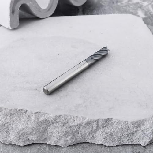 Briny River 1 x 1/4 Zoll Hartmetall-Vierkantfräser mit 4 Rillen, Mikrokornhartmetallfräser-Bits für gehärteten Stahl, legierter Stahl, Aluminium, Kupfer, 1/4 x 3/4 x 1/4 x 2-1/2 Zoll