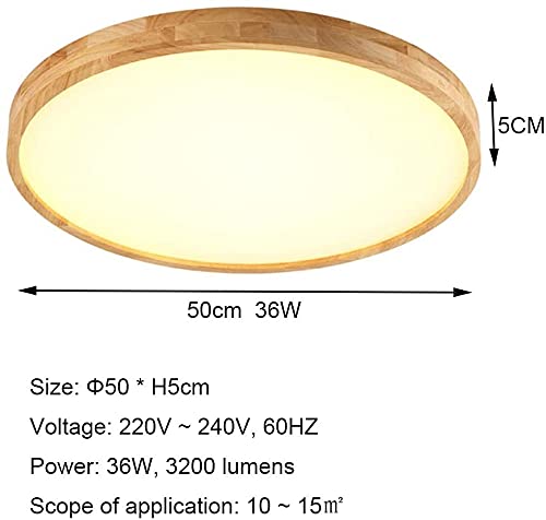 Plafondnier LED en bois moderne 5cm dimmable pour chambre - 2