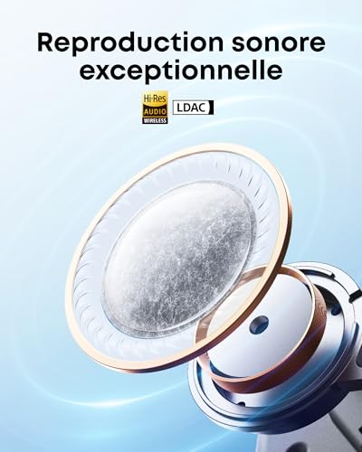 Soundcore Liberty 5 by Anker Écouteurs sans Fil Bluetooth avec Réduction de Bruit, Réduction de Voix 2X Plus Puissante, ANC en Temps Réel, Charge Rapide, Dolby Audio, Appels Clairs avec IA et 6 Mics