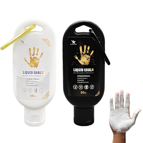 YUPZAR 2 Pièces Magnesie liquide, Escalade Cross Training Gymnastique Pole Dance,Améliore l'Adhérence,50 ml (Noir + Blanc)