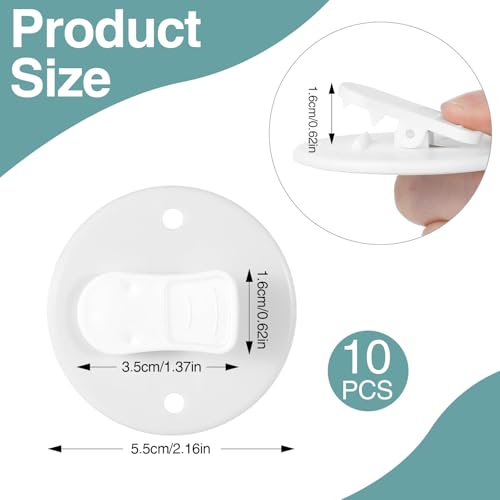 10 Stück Duschvorhang Clips, Weiß Schutz-Spritzschutz-Clips Winddichte Schutz-Clips zum Halten Duschvorhang Selbstklebende Vorhang Clip für Dusche Hängend Camper Badezimmer