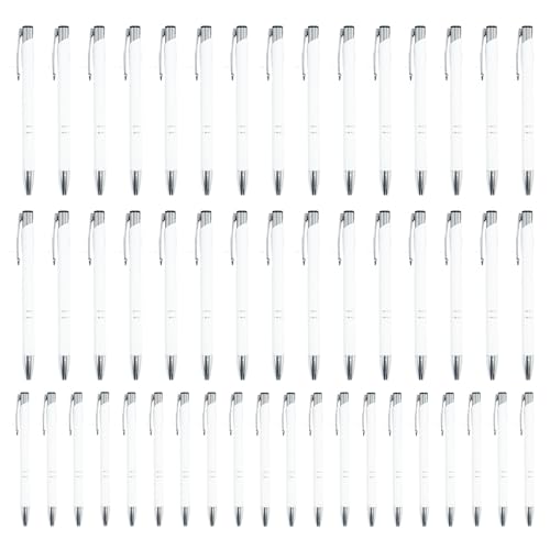 Opvonxeh Metal Ballpoint Pen, 50-Pack Click Pens, Multi-functional Fashionable Stationery, Silver Clip, Writing Tool for Business Elites, Students, Teachers, Professionals, Daily Use