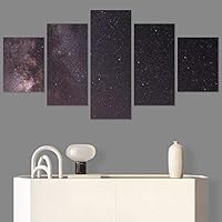 SIGNWIN 5 Panel Canvas Wall Art Aerial Astronomy & Space Expressive Global Moon Multicolor Photography Realism Warm for Home Decorations Ready to Hang - 60