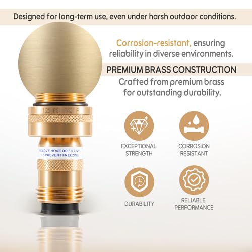 Replacement for Woodford 50HA-BR Backflow Preventer, Anti-Siphon Brass Vacuum Breaker for Models 22, 27, 30, 67, with 1 1/8”-18 special threads & 3/4” hose threads, Outdoor Faucets and Hydrants