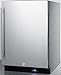 Summit 24” Freezer with Ice Maker, Built-in, Outdoor Freezer, 4.72 cu.ft. Capacity, Stainless Steel- SPFF51OSCSSIM