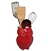 MyGift® Red Owl Design Ceramic Utensil Holder, Kitchen Counter Cooking Utensil Storage Crock