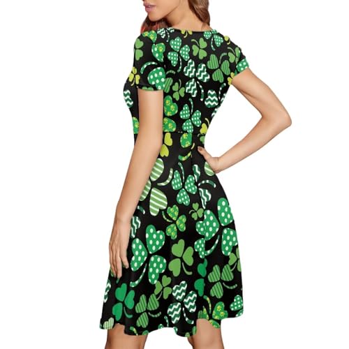 Image of Biyejit Women's Summer Casual Short Sleeve T-Shirt Swing Dress Crew Neck Plus Size S-4XL