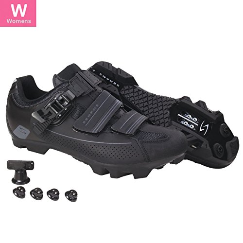 Serfas Women's Switchback Buckle Mountain Bike Shoe - SWM-501B (Black - 40)