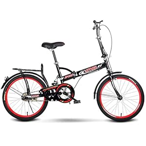 Vouwfietsen 20 Inch Draagbare Vouwfiets Schokabsorberende Fiets Dames En Heren Stadsfiets, Rood-Zwart (Kleur: 6…