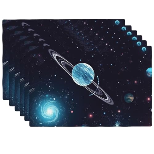 Sets de table lin synthétique résistant chaleur lavables pour cuisine