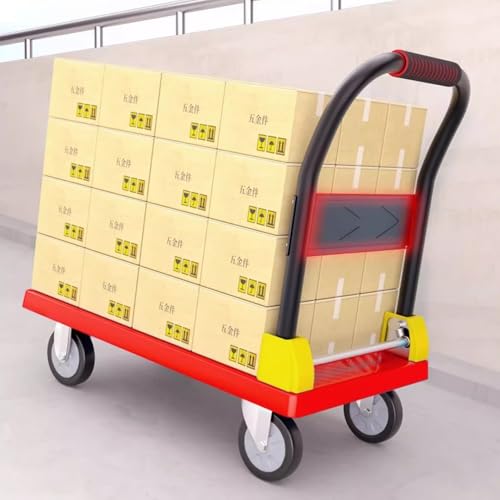 Solidny składany wózek transportowy, przenośny wózek ręczny ze stali z kółkami, wielofunkcyjny wózek do domu i magazynu