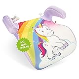 HiTS4KiDS - Kindersitzerhöhung, Auto-Sitzerhöhung, Kindersitz, 15-36kg, 3-12 Jahre, Gruppe 2-3, ECE R44/04 geprüft, Siggi Einhorn