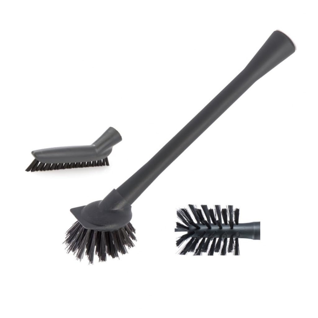 Multitool 3-in-1 Reinigungsbürste – Spülbürste, Flaschenbürste & Fugenbürste – Wechselkopf-System mit Kunststoffgriff – spülmaschinenfest – Made in Germany