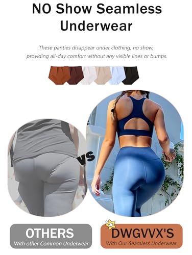 6 Pack Womens Underwear Seamless Sexy Full Coverage Breathable Briefs No Show High Waisted Bikini Panties3