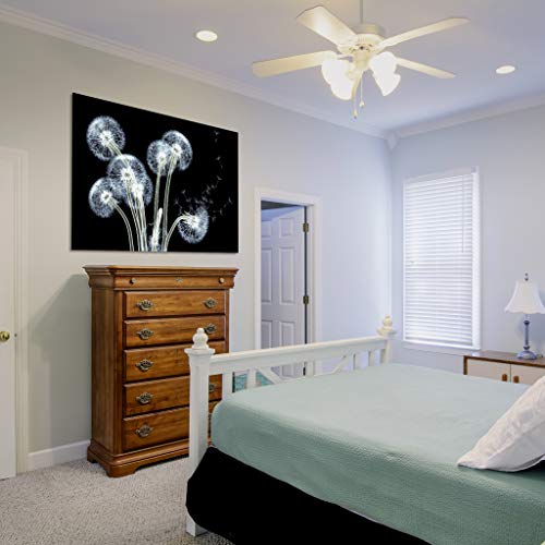 Empire Art Direct Frameless Free Floating Tempered Glass Panel Graphic Wall Art Ready To Hang, 32" X 48", Dancing Dandelions #TOP5