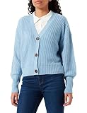VERO MODA Damen Vmlea Ls V-hals Manchet Noos Cardigan Sweater, Blue Bell, M EU