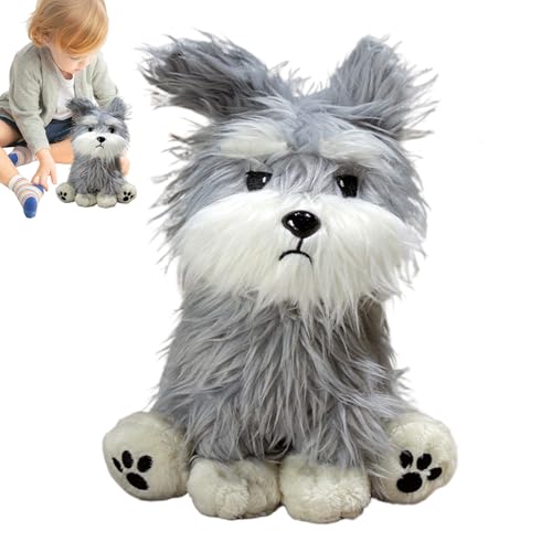 Genérico Peluche Perro Schnauzer   Figura Decorativa Canina Suave,Compañero De Sueños para Coleccionistas