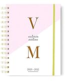 Agenda Escolar 2021-2022 personalizada | para Personalizar con tu Nombre - Impresa en Colores fluorescentes Incluye 2 páginas de Pegatinas | Tamaño A5