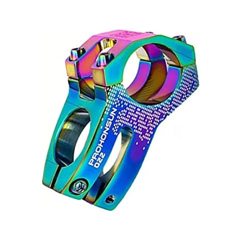 MTB Road Bike Stem Bicycle Parts 45mm 0°short Colorful Oil Slick Stems 31.8mm Handle Bar Alloy CNC Cycling (Color : Colorful) Cover