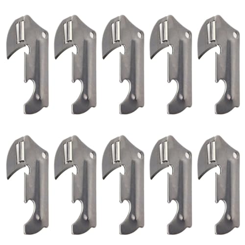 YMXOUQ 10Pcs Polished Stainless Steel Can Opener Multi-function Stainless Opener Foldable Anti-Rust Practicality Multi-function Can Opener