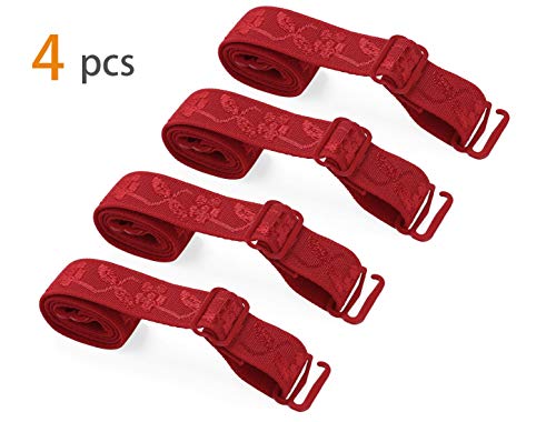Image of uxcell 2 Pair 10 /12 /15 /18 /20mm Width Stretchable Shoulder Bra Straps Adjustable Elastic Straps for Women