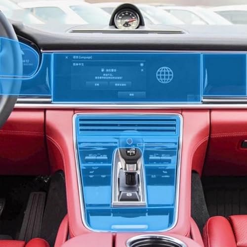 Película PPF antiarañazos transparente para consola de Porsche Panamera