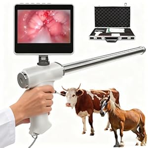 Cattle Artificial Insemination Gun with Camera – Visual Endoscope Sperm Device for Cows & Horses,Digital AI Breeding Tool,with Heating Function,Precision Control