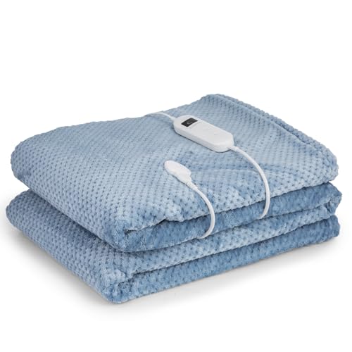 Klarstein XXL Elektrische Kuscheldecke, Heizdecke mit Abschaltautomatik, 200x180 cm Elektrische Wärmedecke Maschinenwaschbar, Doppelseitige Heizdecke für Bett & Sofa, Wärme Decke mit 9 Heizstufen