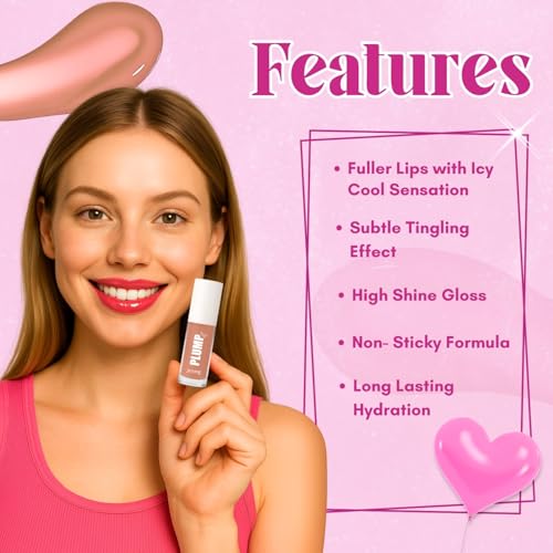 Image of JAQULINE USA PLUMPit Lip Plumper Volumizer | Adds Volume & Hydration | Lightweight, Non-Sticky Formula | Soft Peach Shade | Smooth Application - Nude Nuance 02, 3.5ml
