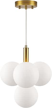 Gold Glass Pendant Lights – 3-Pack Modern Chandelier For Kitchen Island