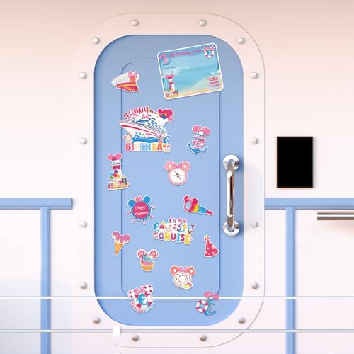 Decoraciones magnéticas para puerta de cumpleaños con ratón rosa miniatura 4