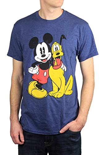Chemise Mickey Mouse et Pluto en détresse : t-shirt homme look urbain décontracté