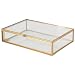 Home Details Vintage Mirrored Bottom Glass Keepsake Box Jewelry Organizer, Decorative Accent, Vanity, Wedding Bridal Party Gift, Candy Table Décor Jars & Boxes, Gold