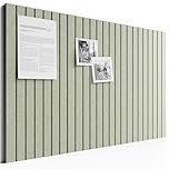 Bumusty Large Cork Board Alternative-36 x 24" Felt Bulletin Board Tiles, with 30 Pushpins, 40 Adhesive Tabs, 6-Pack Slat Wall Paneling, Cork Boards for Office Push Pin Board Felt Board-Sage