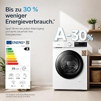 Midea Waschmaschine 10 kg EEK A-30% BLDC Inverter Motor weiß MFV5EW100WBA30 – Ansicht 2