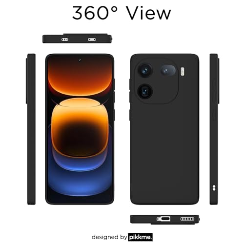 Image of Outlouders Back Cover for iQOO 12 5G | Camera Protection | Durable Soft Matte Silicone Bumper Case (Black)