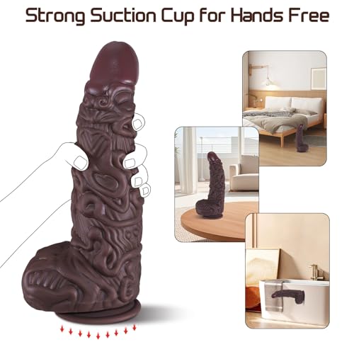 Image of 12.4 Inch Huge Monster Dildo, 2.5'' Diameter Giant Fantasy Dildos, Thick and Long Big Dildos for Women, Silicone Suction Cup Sex Toy for Anal Play, Adult Sex Toys for Ultimate Pleasure